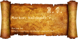 Markon Valdemár névjegykártya